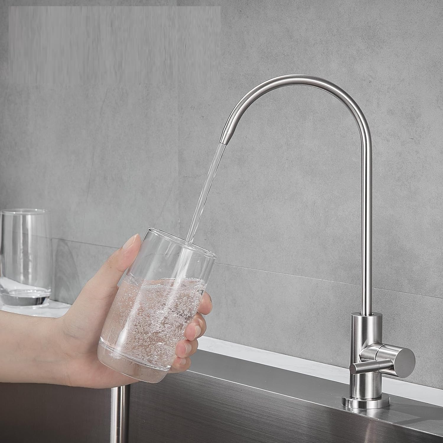 Inart Stainless Steel Faucet Tap - Ideal for Undersink RO Water Purifiers & Kitchen Sinks - Durable Drinking Water Filter Tap (Nickel Color) (B0CKVQQ6L8) Amazon Price History, Amazon Price Tracker