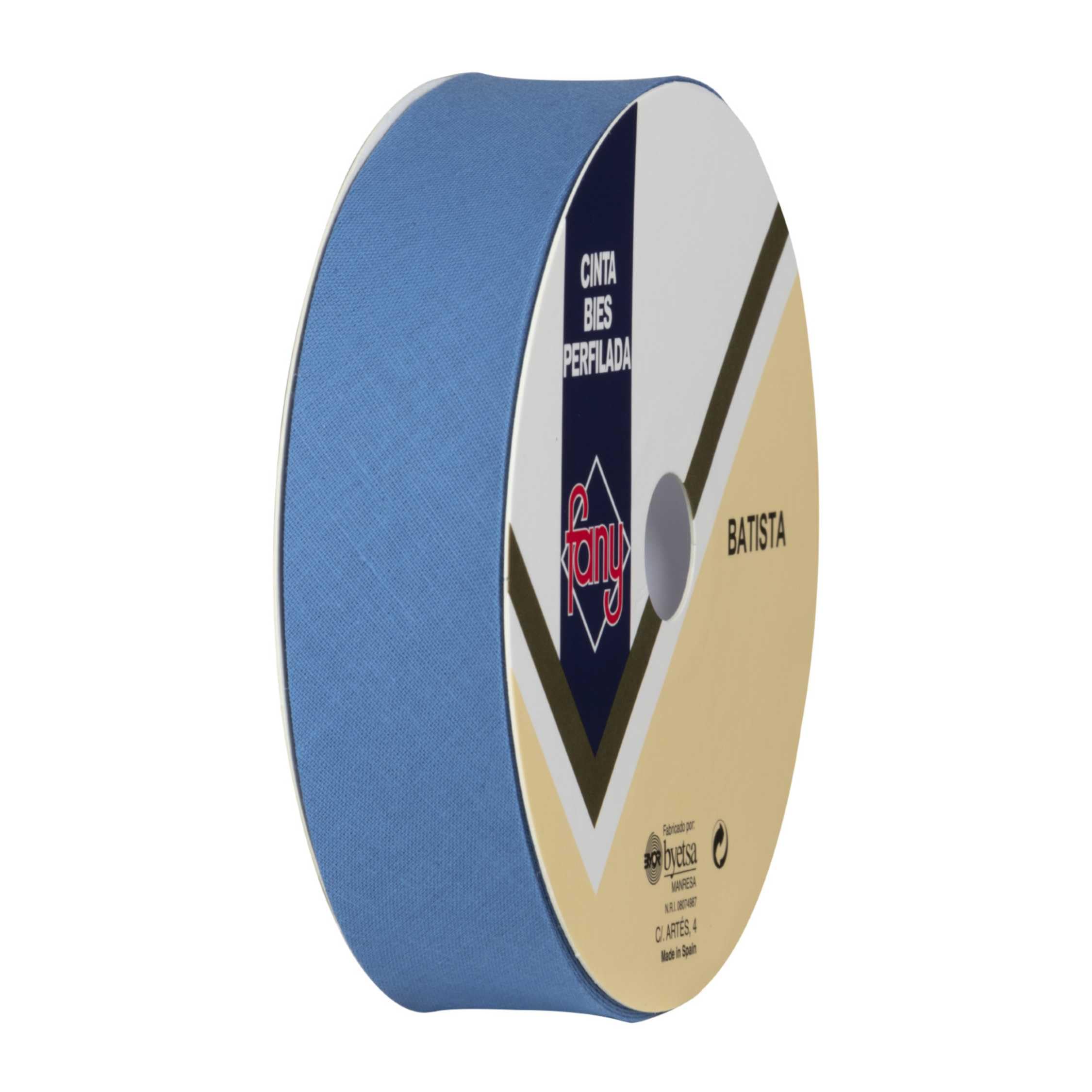 Discover Lifestyle & Fashion Fabrics Bias Binding Tape Polycotton Poly Cotton Sewing Piping Bunting Decorative Trim Edging Hemming Huge Colour Range | 25mm Wide (25 Metre Roll, Sunset Blue) — image 1