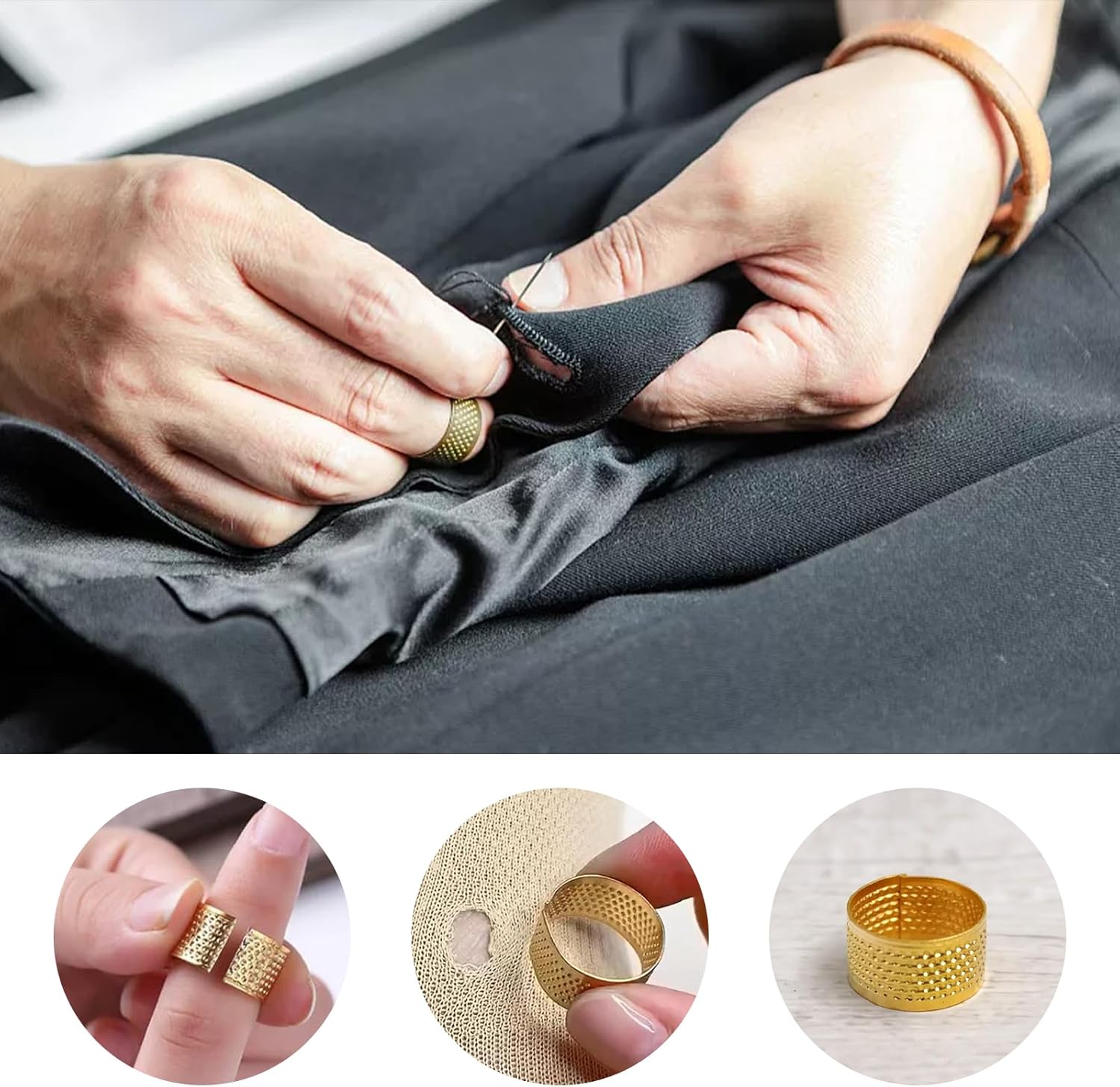 37PCS Sewing Tool Set with 25 Steel Needles, Seam Ripper, Needle Threaders, Threads, Thimbles, Portable Hand Sewing Repair Tools for Embroidery, Crafting & Beginners - Image 5