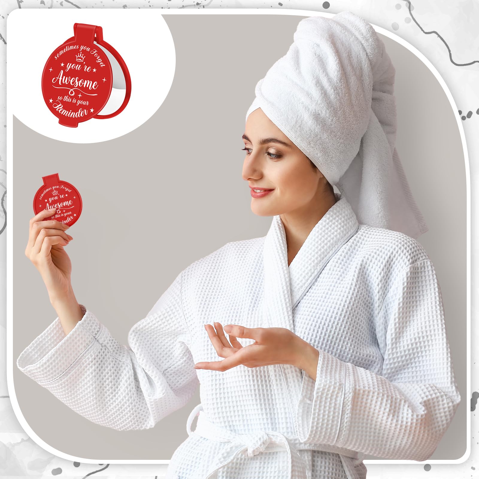 Inspirujące kieszonkowe mini kompaktowe lusterko luzem, przenośne, składane lusterko do makijażu, dla dorosłych kobiet, upominki na imprezę, codzienne małe prezenty na podróż, Święto
