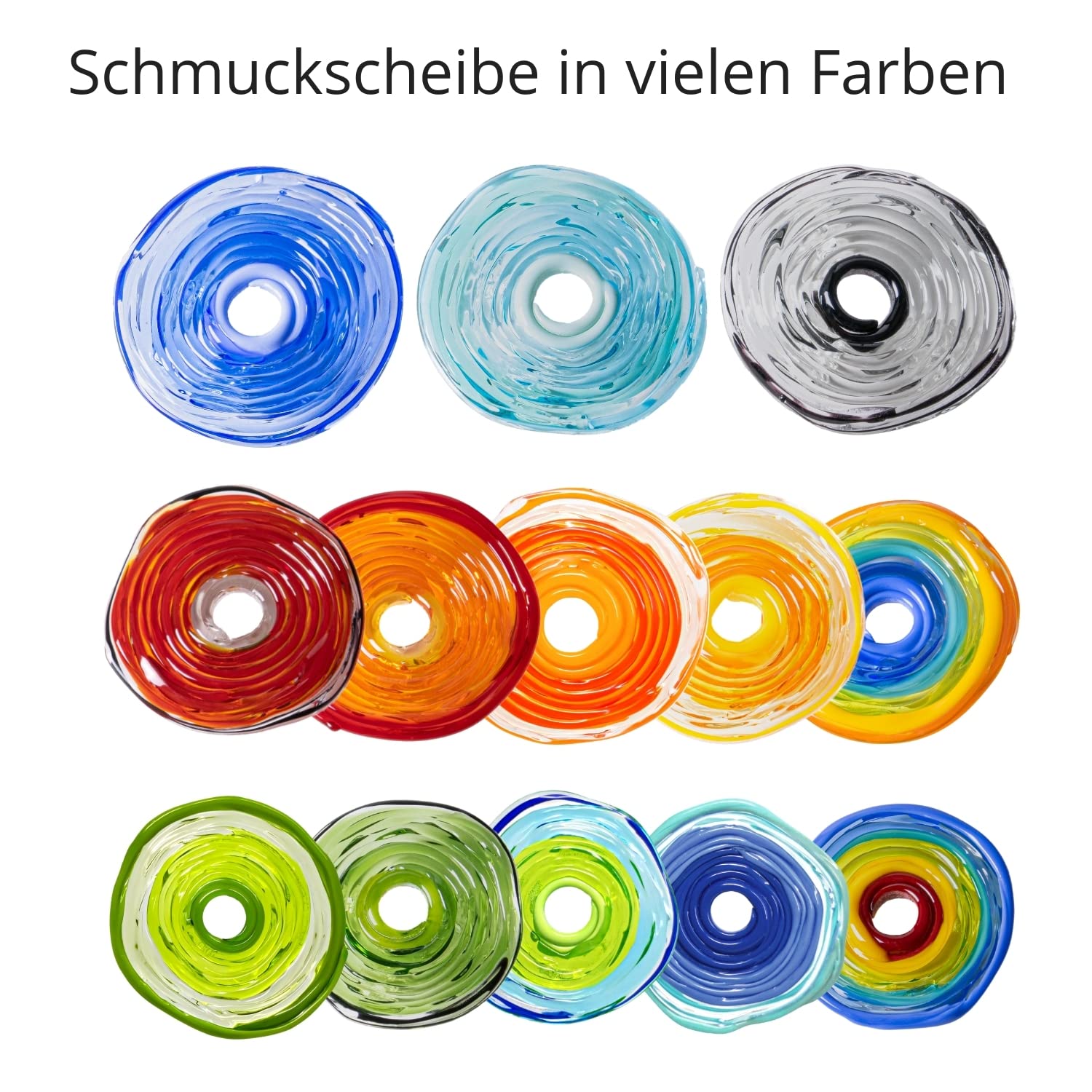 Edelstahl-Ring mit Scheibe aus Murano-Glas in blau/PASST IMMER/verstellbar (16-21) / Wechsel-Ring/Personalisiertes Geschenk für sie zu Valentinstag Jahrestag Hochzeit Geburtstag Mama