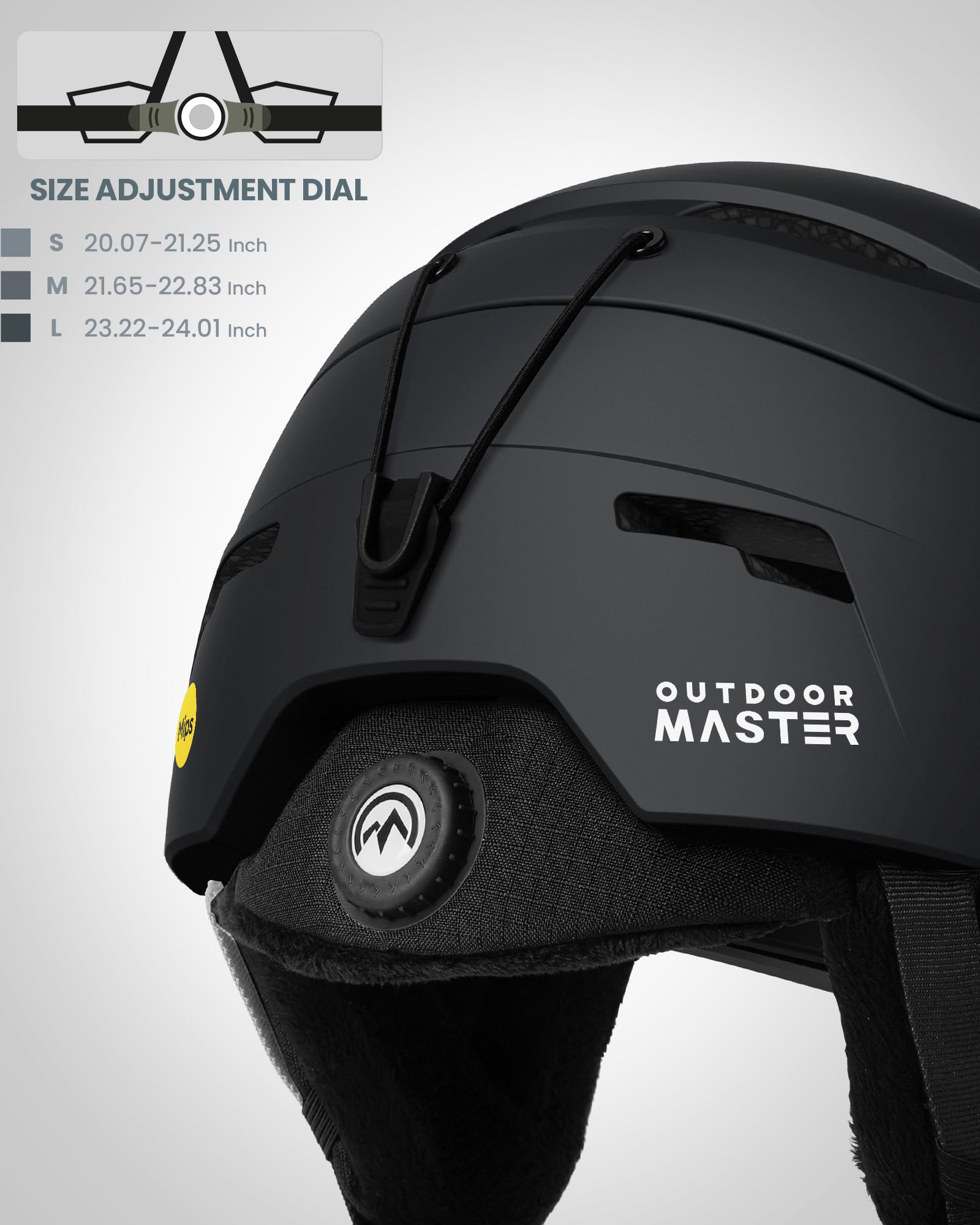 OutdoorMaster Skihelm Set,ELK MIPS Skihelm mit OTG Skibrille - MIPS Snowboard Helm Set für Männer, Frauen & Jugend