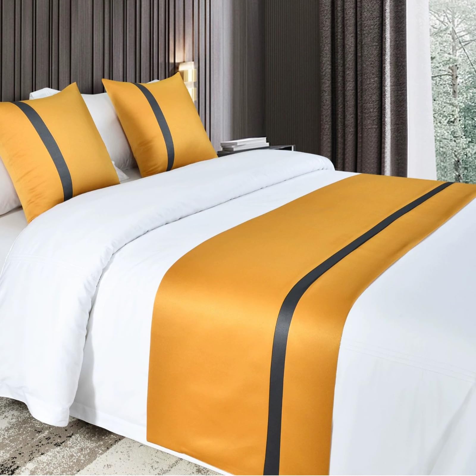 Pasillo de cama moderno textil decorativo para pie de cama matrimonial de hotel