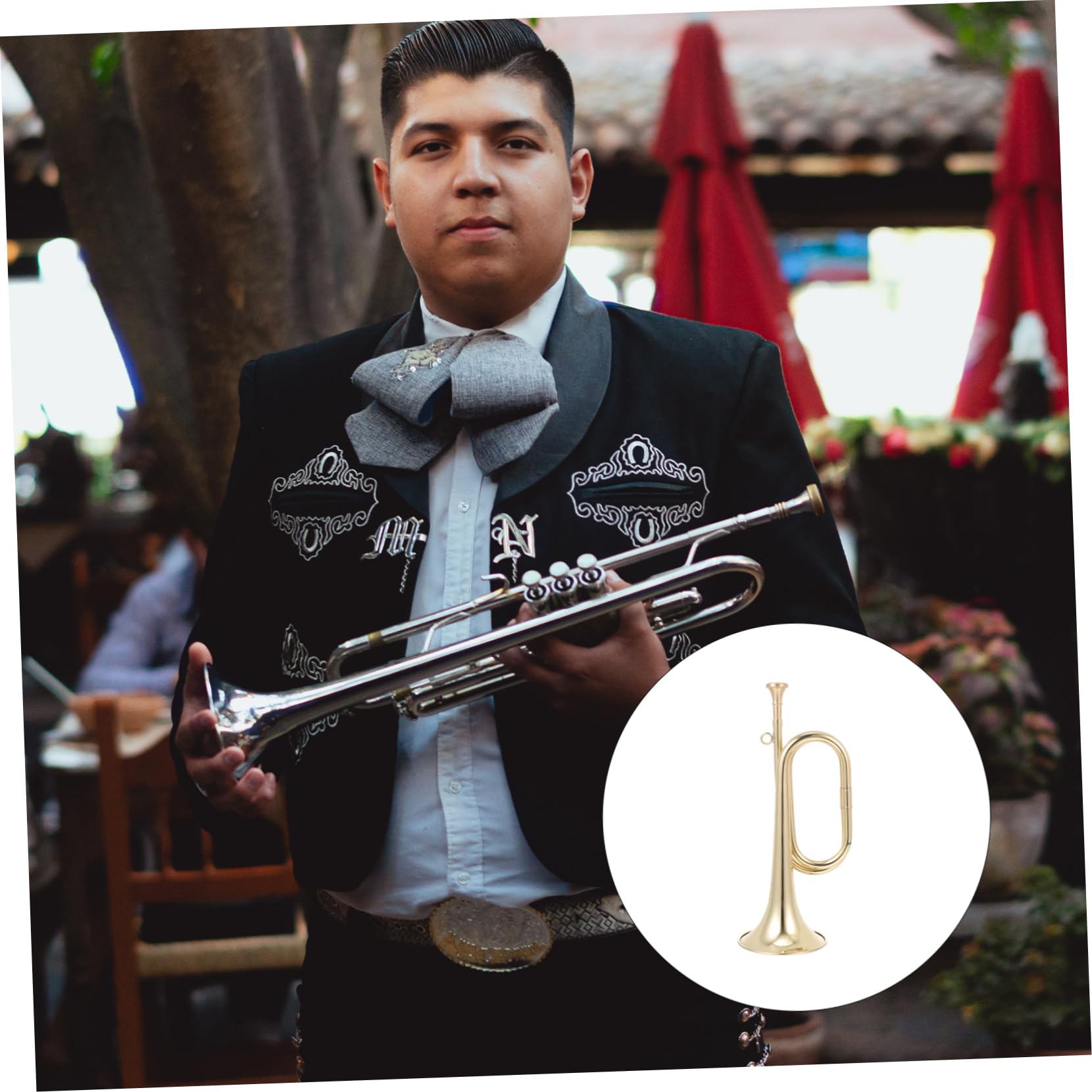 ERINGOGO 1Pc Beginner Trumpet Instrument for Golden Bugle for School Bands and Learning Music Multipurpose Design for Performance and Practice