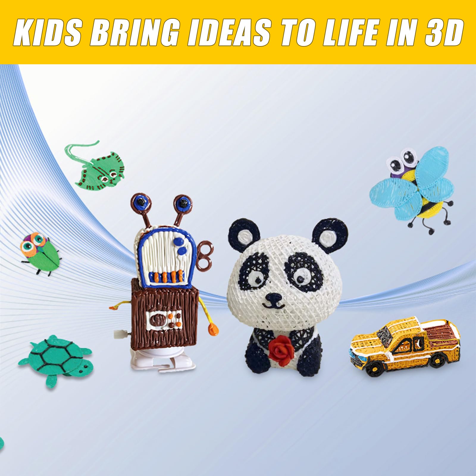 300 ricariche per penne 3D Doodler, 2,5 mm, 3 penne per stampa 3D