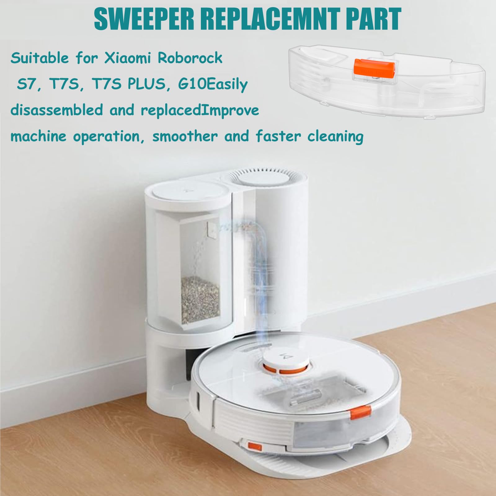 Réservoir D'eau Propre Pour Roborock S7 MaxV Ultra / S7 Pro Ultra - Pièce De Rechange Compatible (étanche, Facile à Installer) - 7