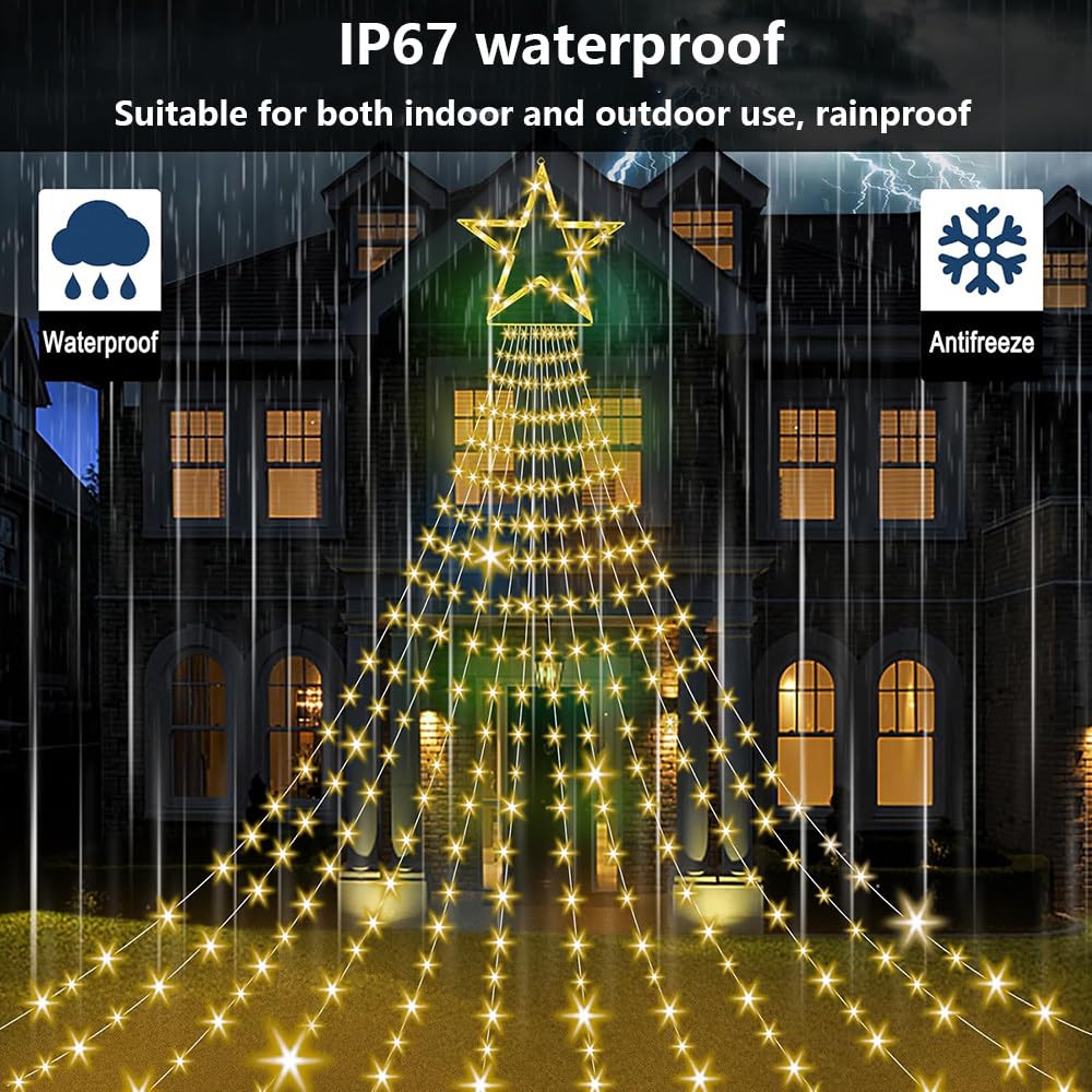 świąteczne Lampki Dekoracyjne Do Użytku Na Zewnątrz,3,5 M Długości,16 Milionów Kolorów, 7 Trybów Scen, Sterowanie Przez Aplikację, 350 Diod LED, Funkcja Timera, Do Dekoracji świątecznych