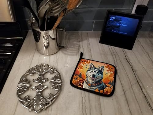 Miniatura 4 de Caroline's Treasures DAC1074PTHD Siberian Husky Fall Pair of Pot Holders Kitchen Heat Resistant Pot Holders Sets Oven Hot Pads for Cooking Baking