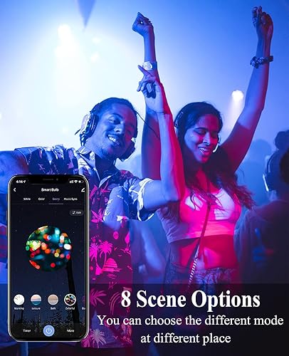 Miniatura 6 de CMARS Bombillas LED inteligentes E12, bombilla inteligente WiFi compatible con Alexa Google Home IFTTT, bombilla regulable y RGB que cambia de