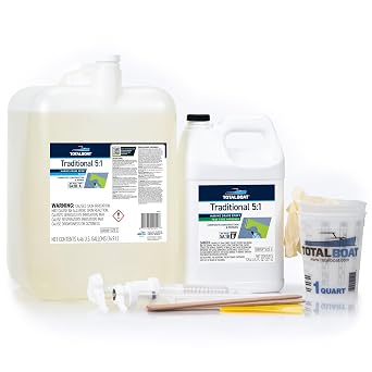 TotalBoat 5:1 Marine Epoxy Resin for Fiberglass & Wood - 4.5-Gal Kit, Fast