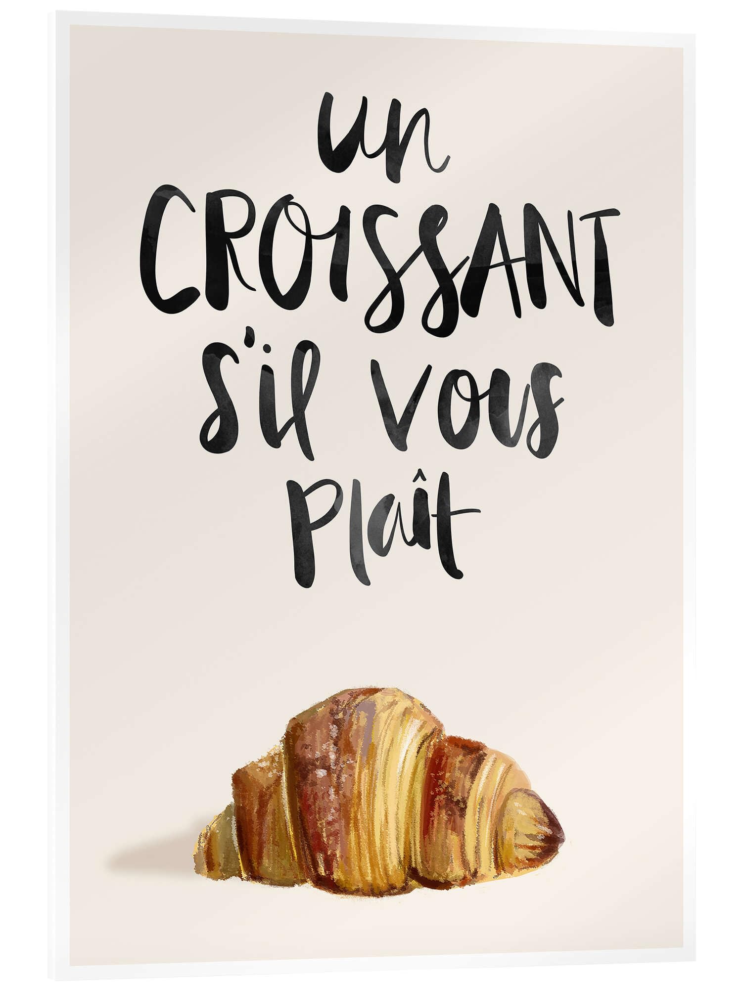 Posterlounge Croissant Acrylglasbild | 70 x 90 cm von Homme Sur La Lune Beige Wandbilder Wanddeko