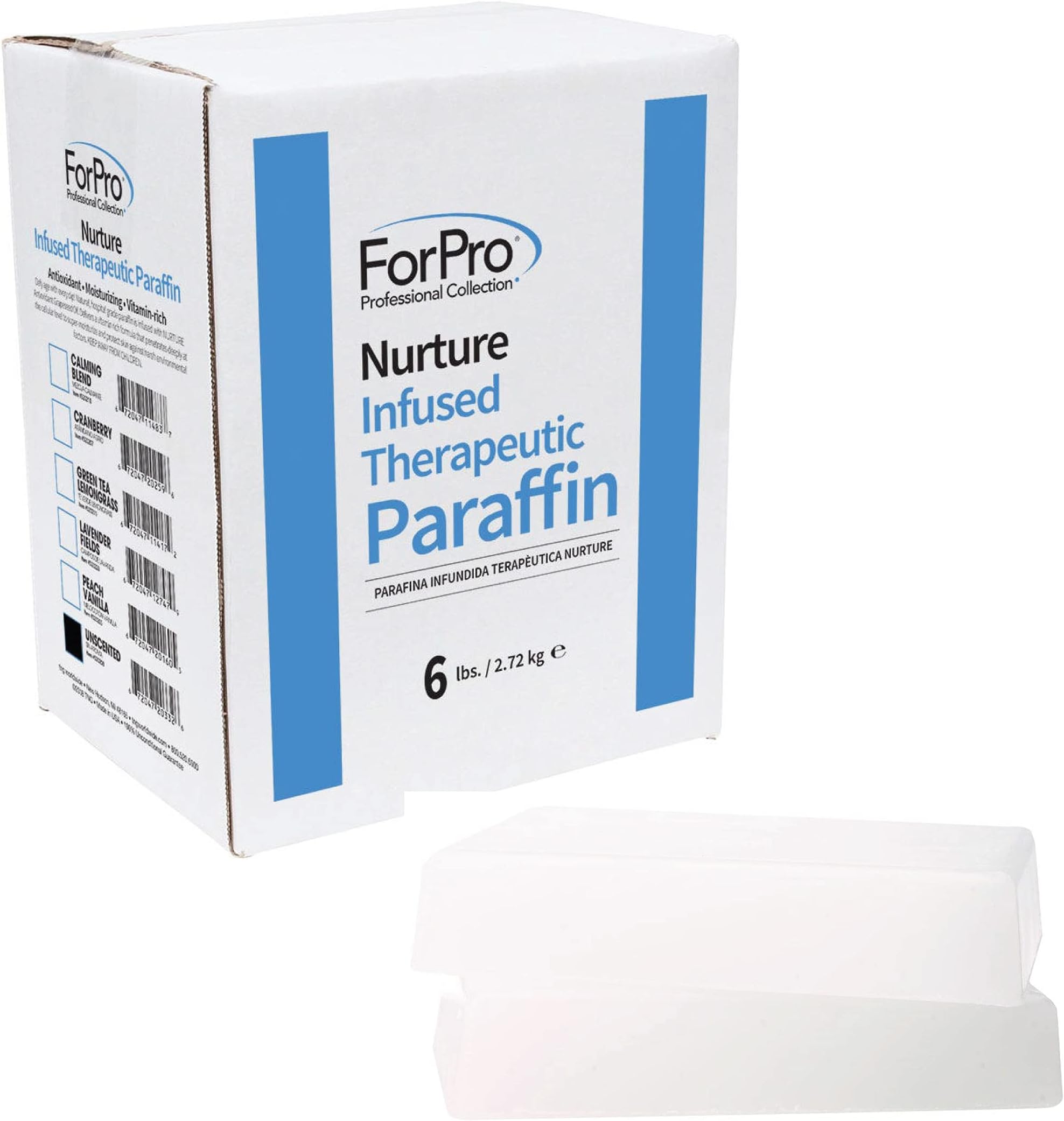 ForPro Nurture Infused Therapeutic Paraffin Wax, Fragrance-Free, Non-Greasy, Age-Defying & Moisturizing for Soft & Healthy Skin, 6 Lbs.