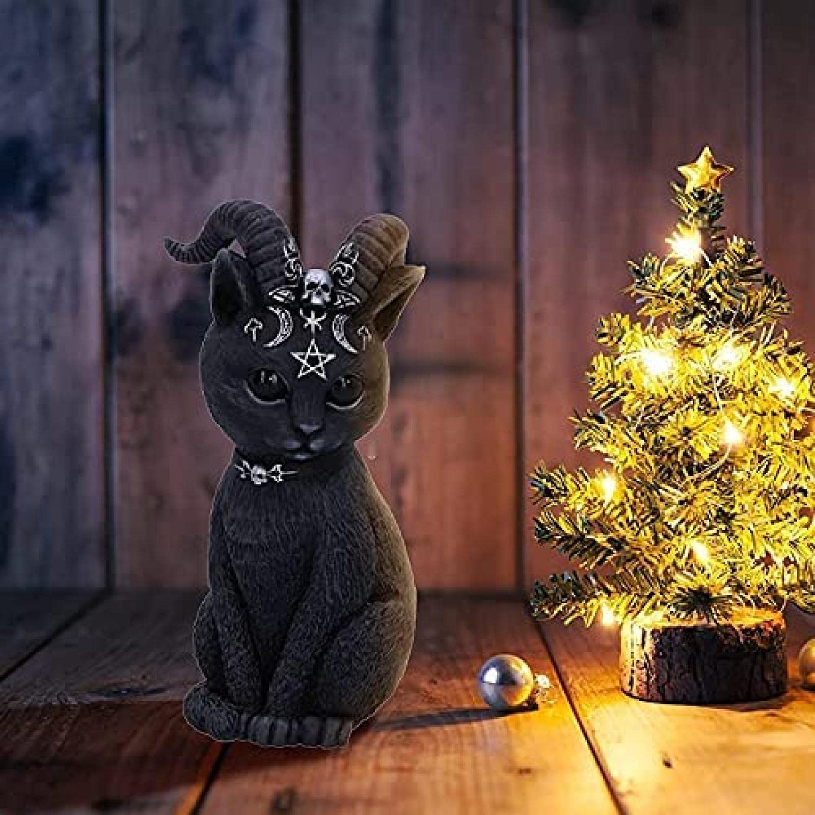 Amazon.co.jp: PUUCKA(よし) インテリア 魔法猫 置物 悪魔の猫