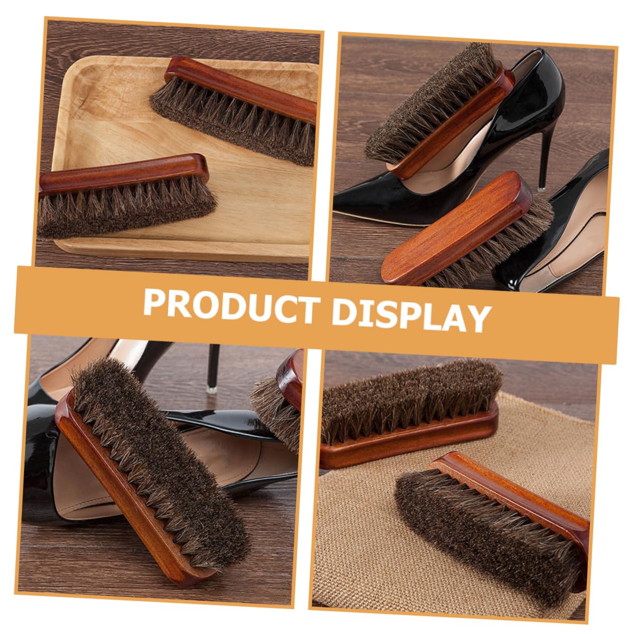 6pièces Brosse à Chaussures De Cheval Set De Outil De Nettoyage Pratique pour Entretien du Cuir Design Ergonomique Et Confortable à Utiliser