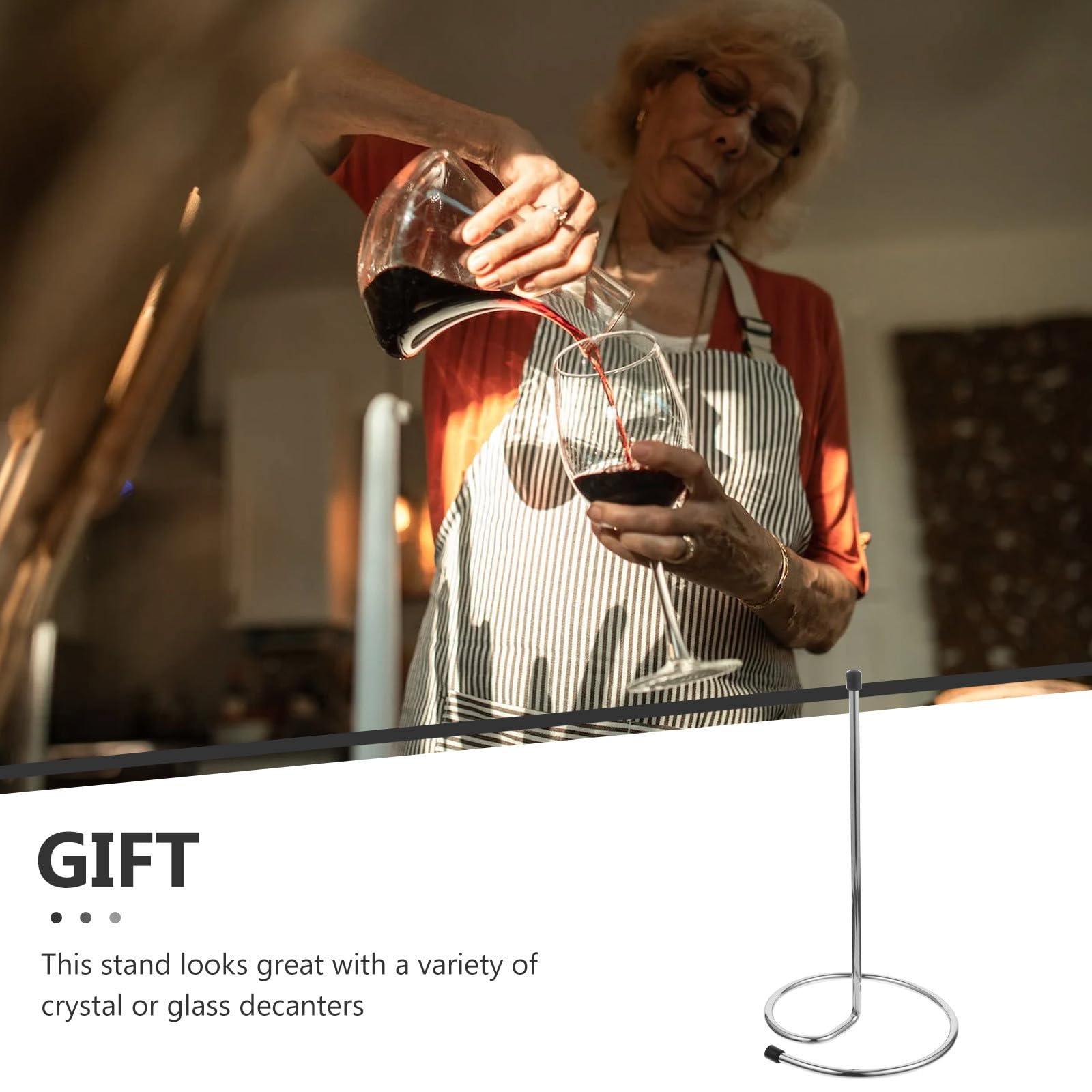 Kichvoe Supporto Asciuga Decanter Funzionale Quick Dry e Salvaspazio per Vino 2 Pezzi Argento in Acciaio Inossidabile per Casa e Bar