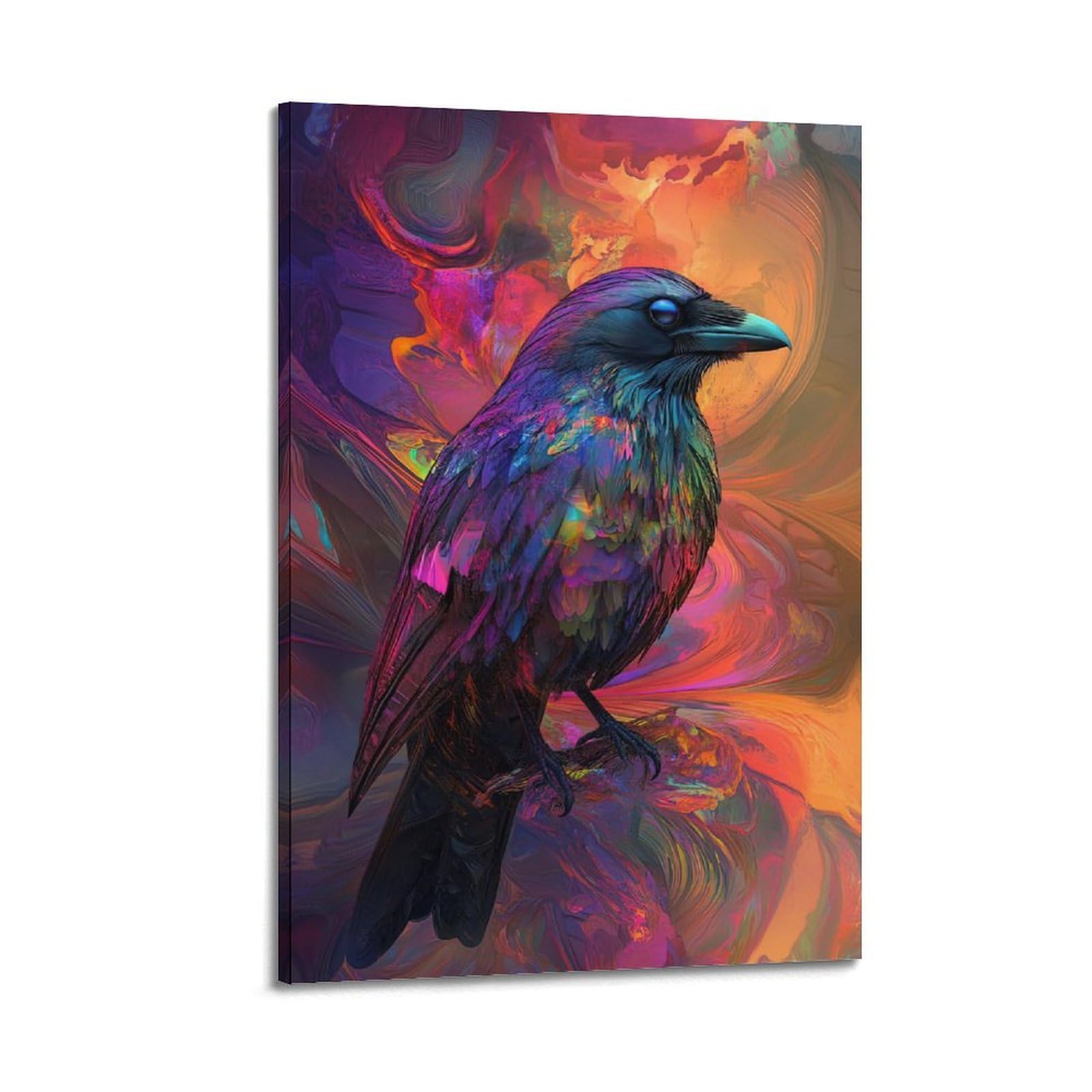 ZSZWHJ Animal Poster Looking Away from The Crows Poster Decorative Painting Canvas Wall Posters And Art Picture Print Modern Family Bedroom Decor Posters 20x30inch(50x75cm)
