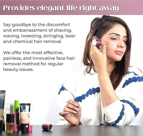 Miniatura 4 de Depilación facial de Parichan para mujer  Recortadora de vello facial sin dolor  Rápido y suave, toque final para labios superiores, barbilla y