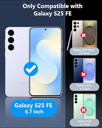 Miniatura 2 de ATATOO Funda para Samsung Galaxy S25 FE, tarjetero integrado (3-5 tarjetas) y cubierta de cámara deslizante y bloqueo RFID, protección de grado