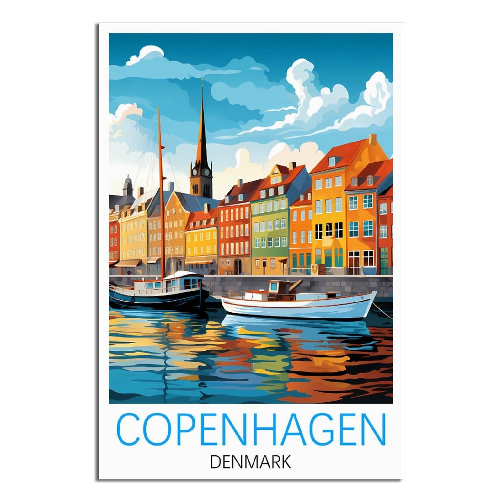 EZMLFA 5D Diamond Art Kits for Beginner,Copenhagen Denmark,Diamond Art House DIY Diamond Art Kits for Home Wall Decor 50x60cm
