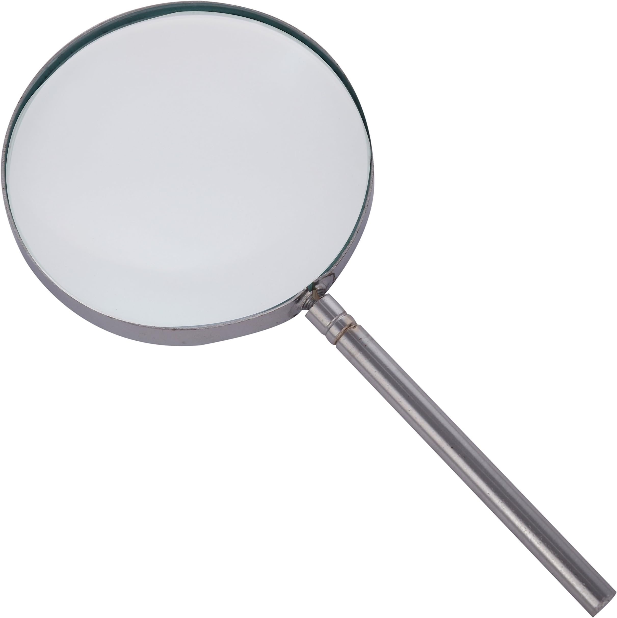 VITSZEE 4 Inch Magnifying Glass with Metal Handle | High Clarity Glass Lens | Reading, Inspection, Jewelry, Hobby Use | Durable Stainless Steel Frame
