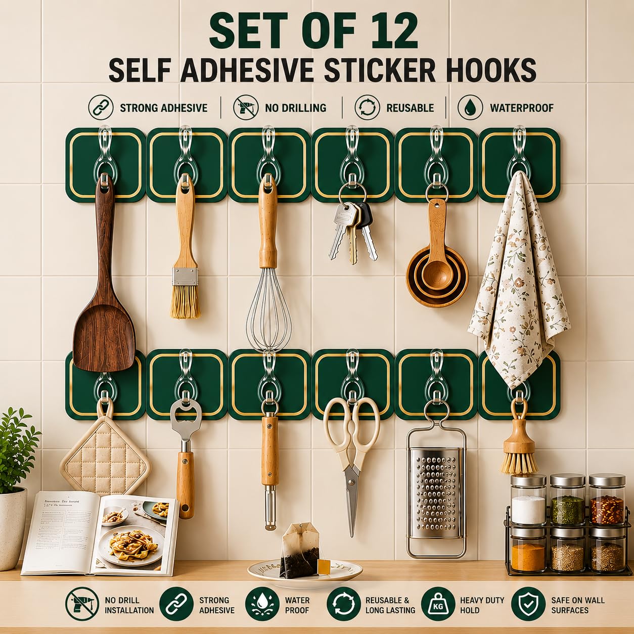 Magic Adhesive Hooks - No Nails Needed! -2 Magic Adhesive Hooks - No Nails Needed! -2
