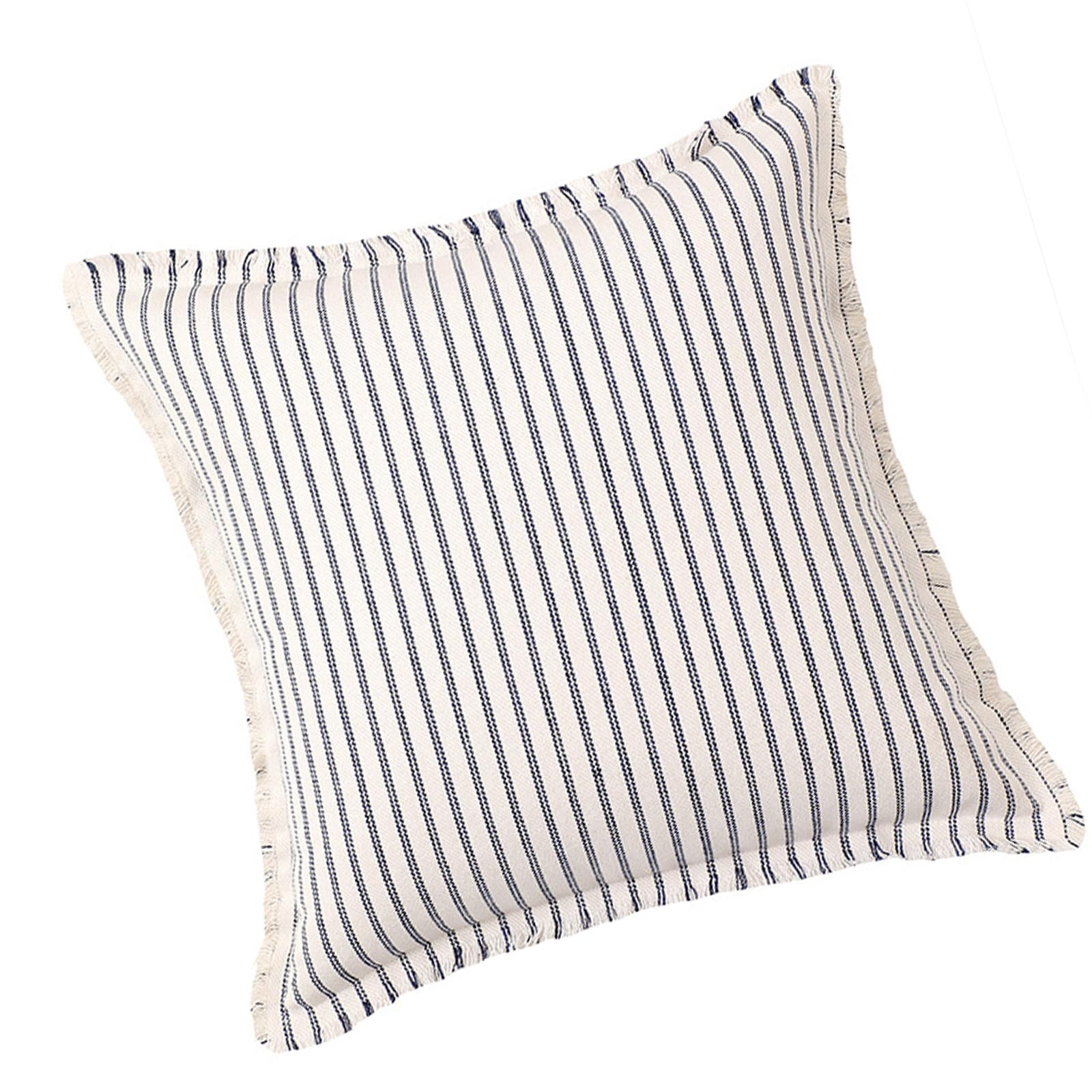 Elnwnnkc Pillow Case Polyeste Cotton Cushion Sleeve White with Blue Black Gray Stitching Line Optional Color for Living Space Couch Pillow