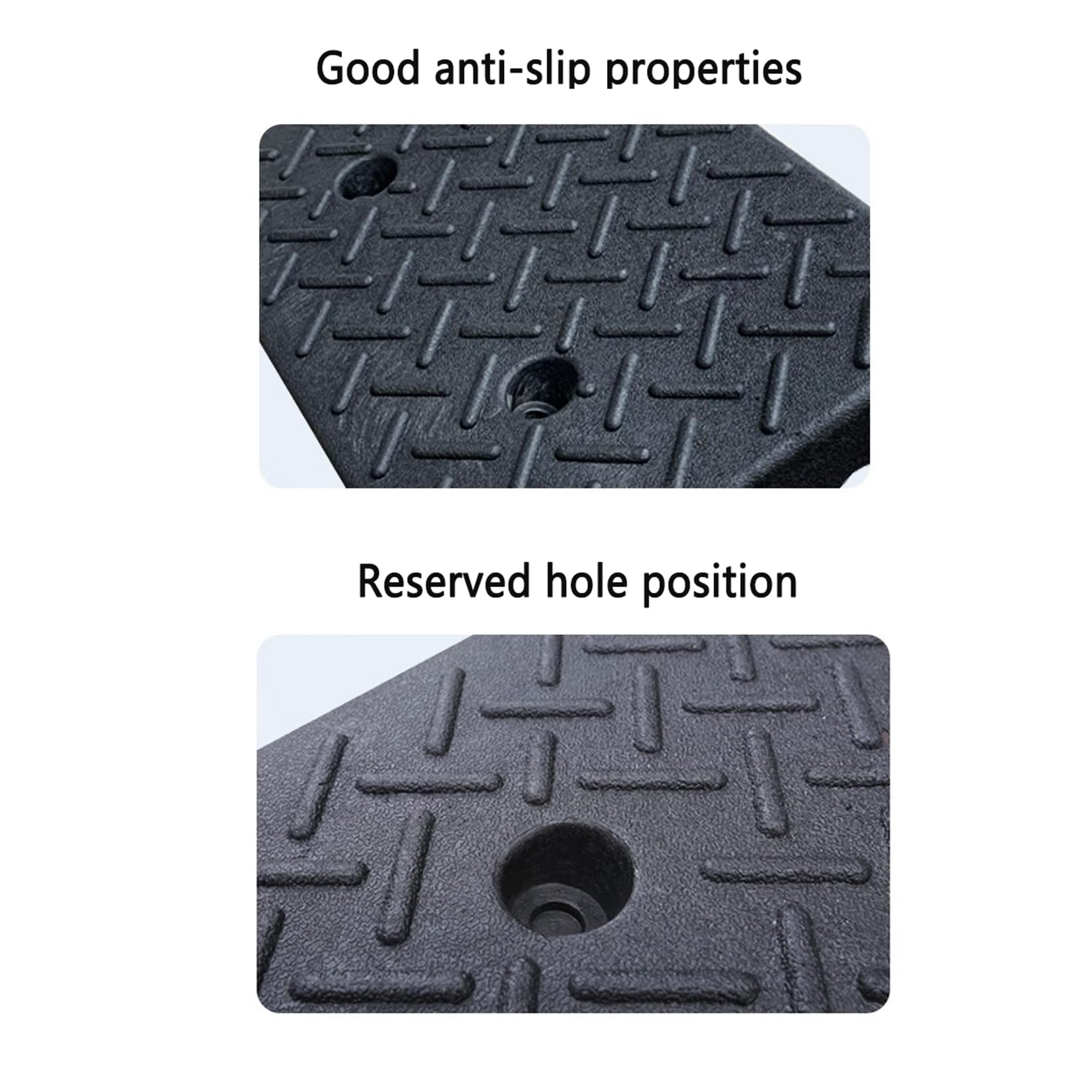 Rampa de Goma para Aceras, Rampa de Umbral, Rampa para Sillas de Ruedas, Rampa para AutomóViles, Rampa PortáTiles, Escalones para el Hogar con Superficie Antideslizante, 2 Piezas(Size:50X27X13cm)