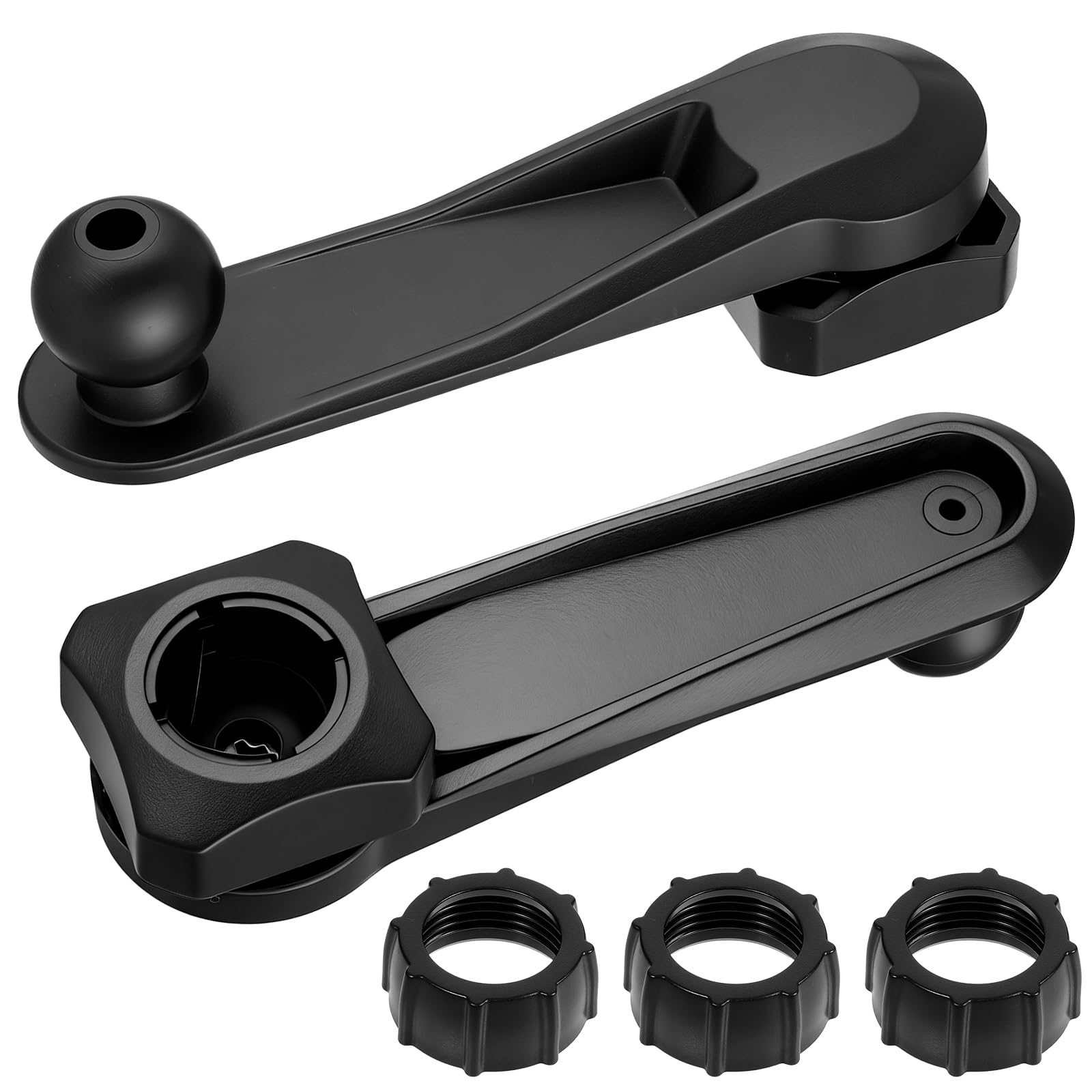 Xyembu 2 Packs Female to Male Head Car Phone Mount Extension, 17mm Ball Joint Extension Arm with Tightening Nut, Dead Angle Adapter Bracket Extender Rotating Rod for Car Air Outlet Vent, Black