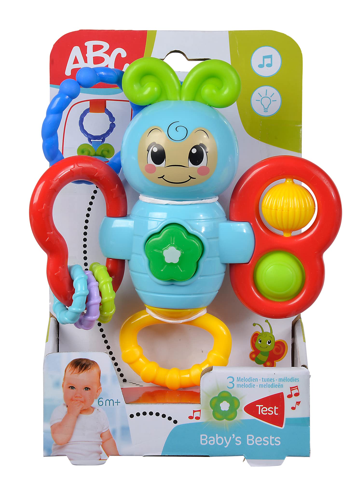 Simba ABC Multifunktions-Falter – ca. 20 cm, Aktivitäten, Licht und Melodien