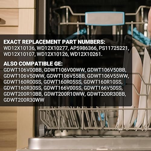 Miniatura 5 de Paquete de 8 rodillos y pernos de repuesto exacto WD35X21041 para lavavajillas - Kit de ruedas para estante inferior compatible con lavavajillas GE