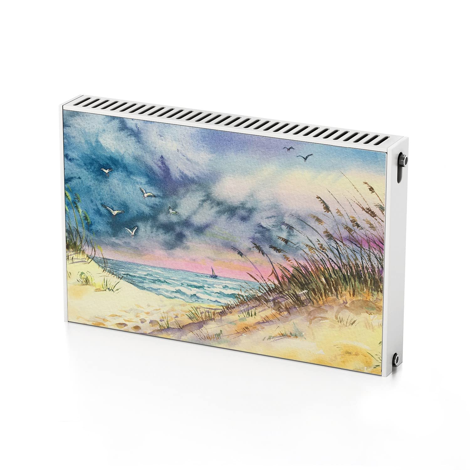 Décoration magnétique pour chauffage 90x60 cm grand format amovible et résistante motif plage