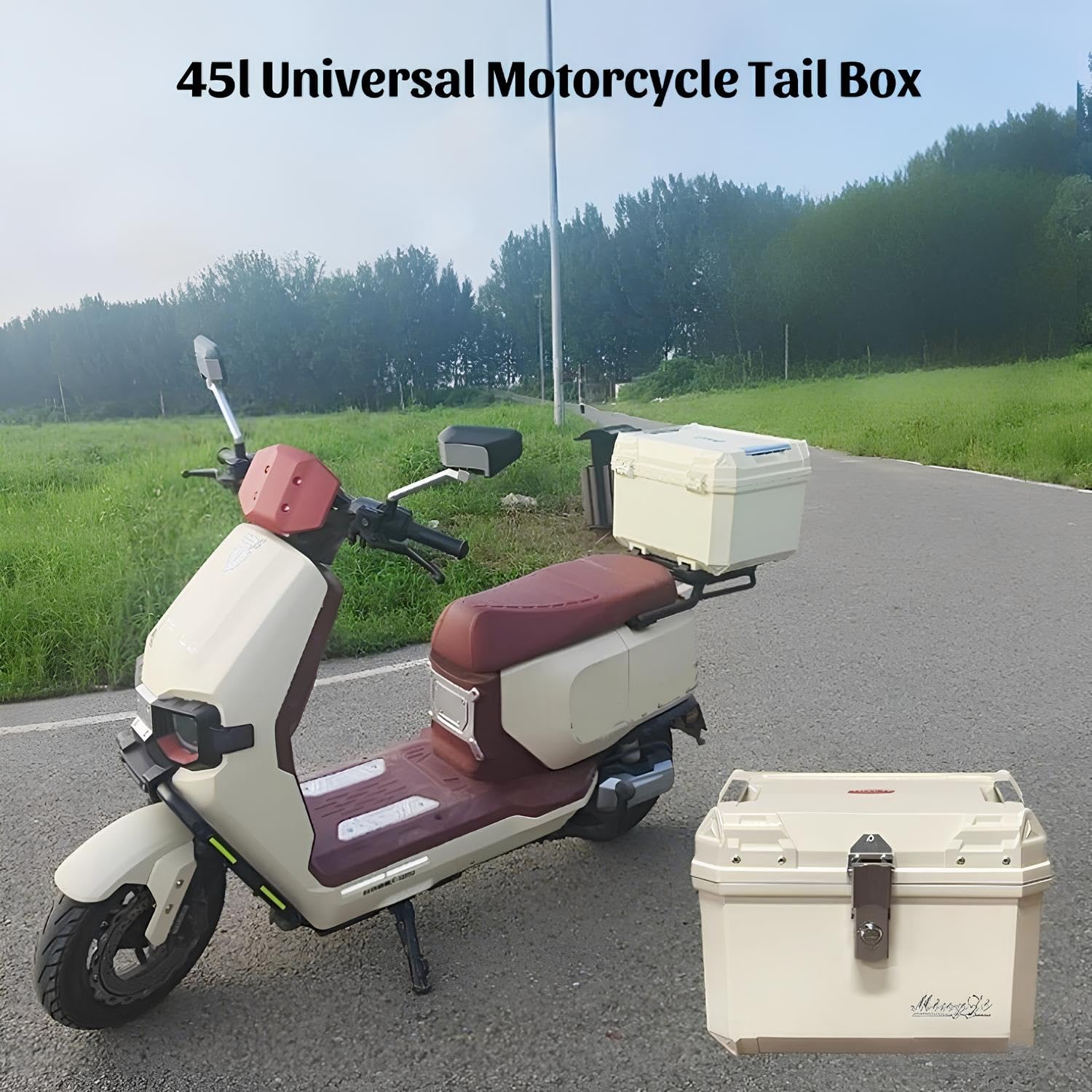 Baúl Moto 45L Impermeable con Cerradura De Seguridad