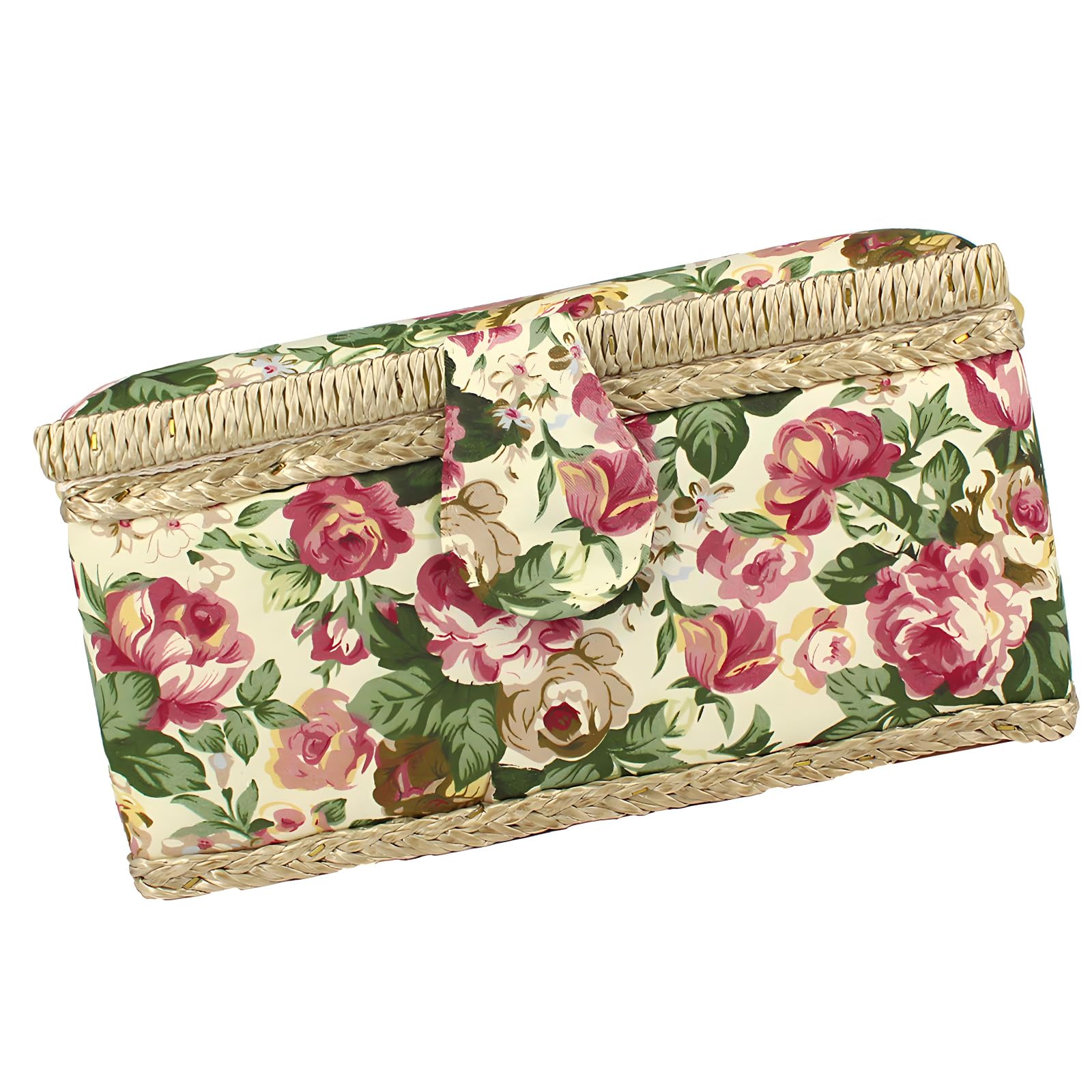 Whoasyst Large Capacity Fabric Sewing Case with Removable Compartments and Fasteners for Thread Storage Ending Needle Case