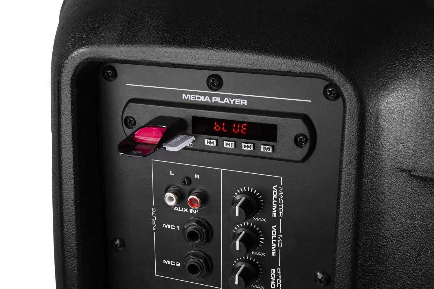 VONYX Pack Sono - Système de Sonorisation 400W avec 2 Enceintes Active et Passive et 2 Supports Réglables, Bluetooth, Idéal pour Les Soirées et Évènements