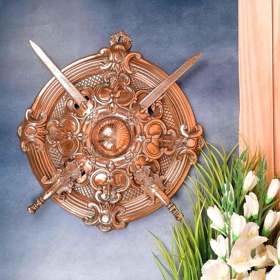 PEAKHILL_Dhal Talwar Set - Bahubali Design | Sword & Shield Wall Mount Hangings - for Home, Living Room, Wall Decor & Gifts - 18 Inch