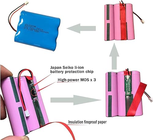 Miniatura 2 de AOLIKES Batería recargable de 3.7 V 6600 mAh para sensor Simplehuman Espejo de maquillaje ST3026 BT1080 Reemplazo de batería ST3027 3028 y más,