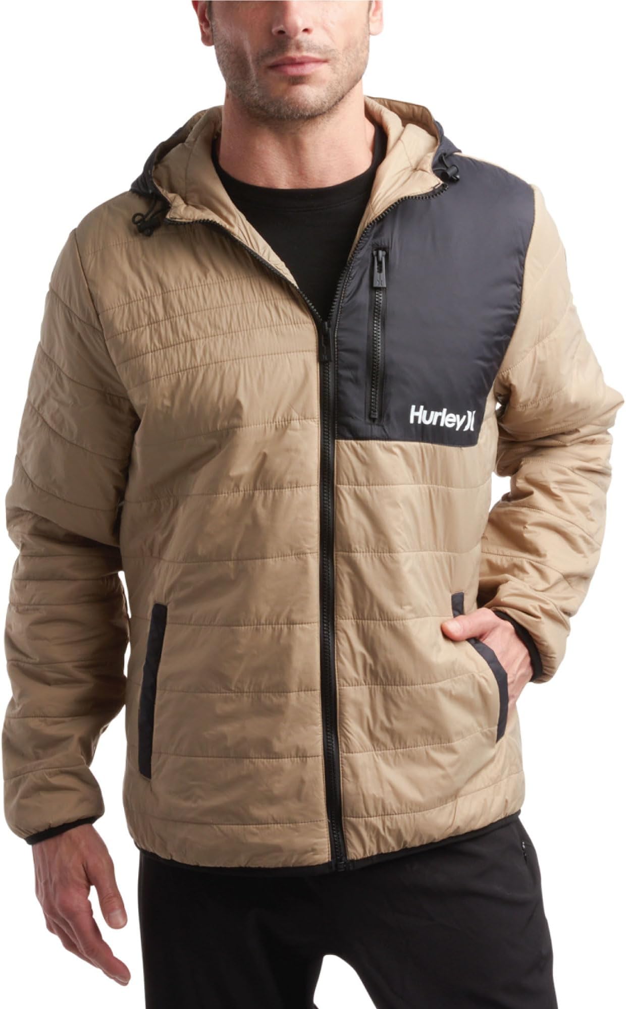 Hurley Men's Jacket - Balsam Lightweight Packable Puffer Coat - Weather Resistant Outerwear Windbreaker Coat for Men (M-XL)