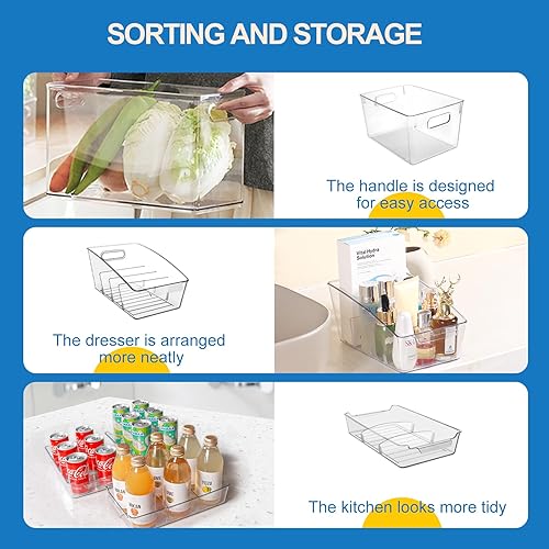 Miniatura 4 de PROGULOVER 6 cubos organizadores de refrigerador, contenedores de almacenamiento de plástico transparente, organizadores de refrigerador de