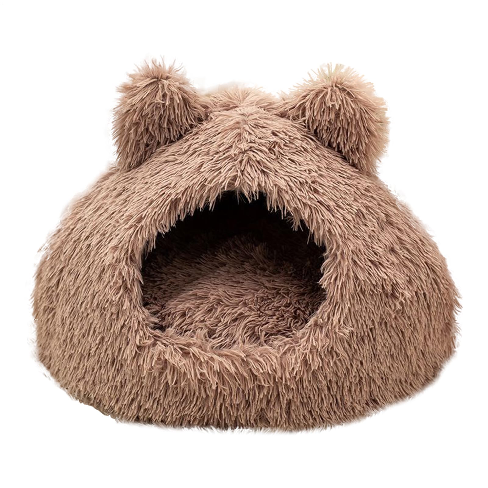 Tente semi-fermée douce pour chaton avec rembourrage thermique contre le froid