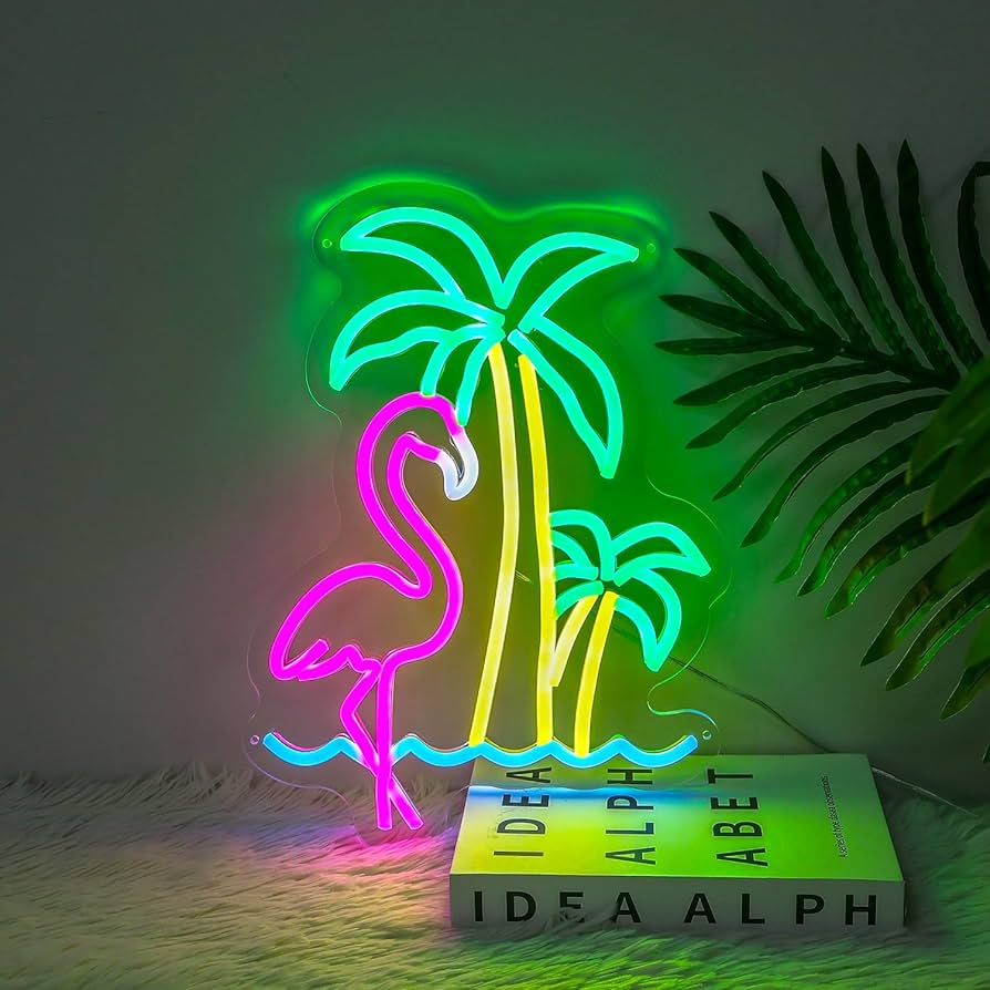 Amazon.co.jp: Housignz フラミンゴ ネオンサイン ヤシの木 調光可能