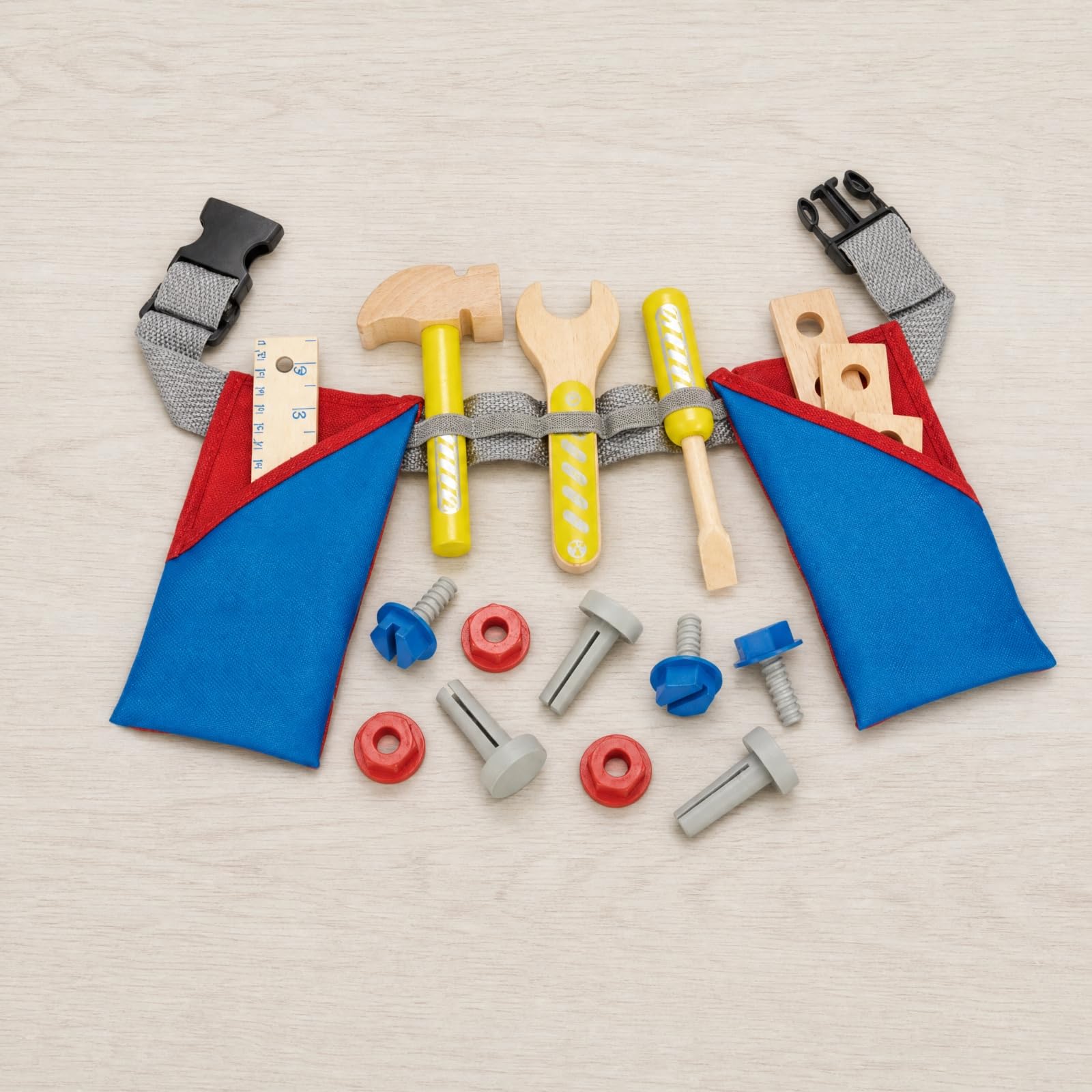 predolo Officina Finta in Legno Educativo Giocattolo di Attrezzi in Legno Interattivo Gioco di Abilità con Attrezzi per Bambini Piccoli, Stile C
