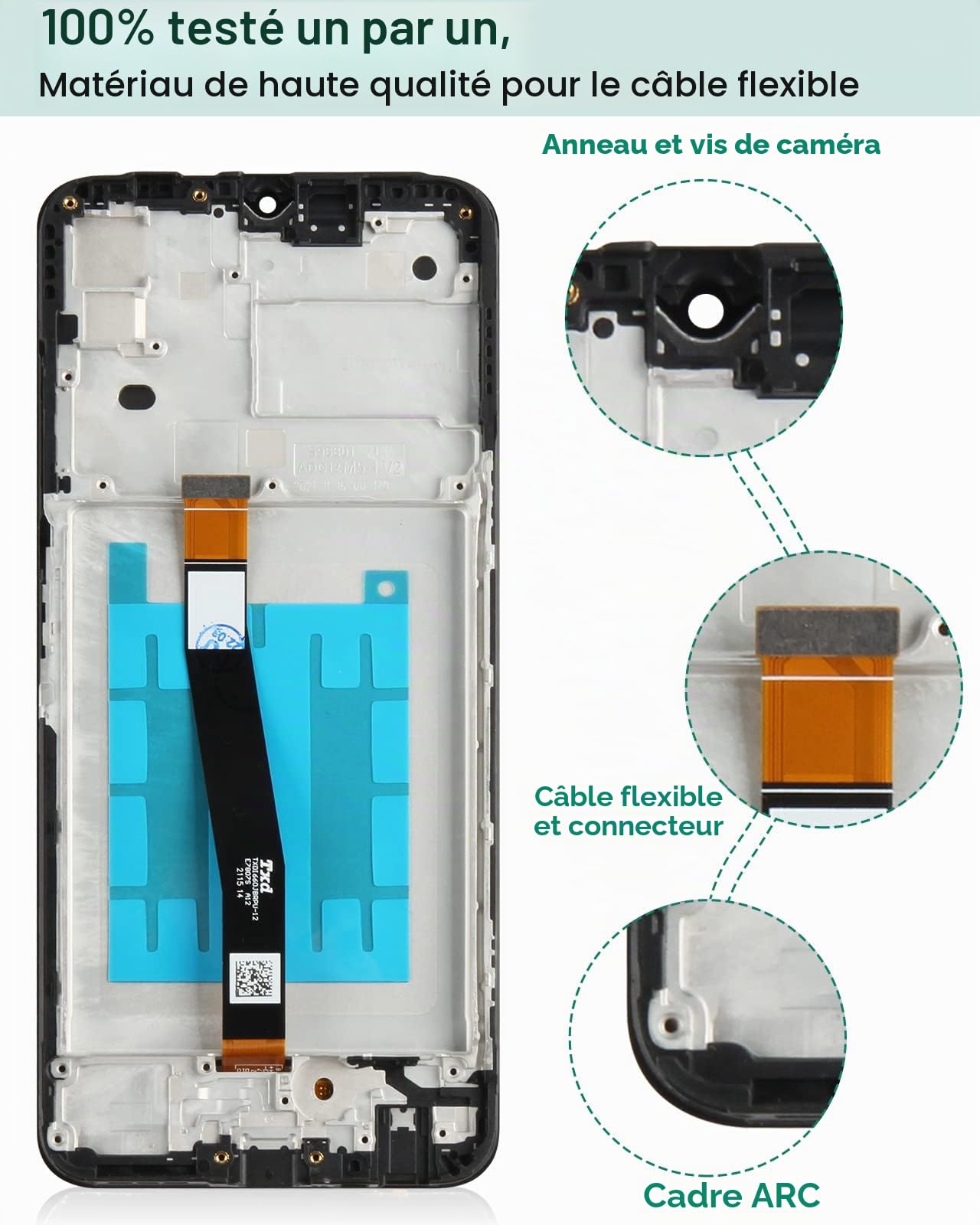 Pour Samsung Galaxy A22 5G Écran LCD Pour Samsung A22 5G Écran de remplacement A226 Affichage LCD SM-A226B Ensemble de numérisateur tactile SM-A226B/DS, SM-A226B/DSN Kits de pièces de réparation (Noir