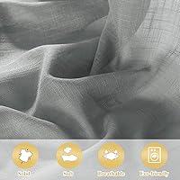 Vista 5 de RYB HOME - Cortinas de lino con textura transparente, 2 paneles