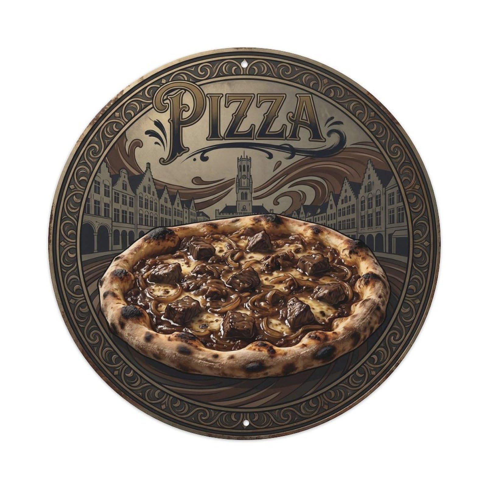 Restaurant Kitchen Pizzeria Italy Travel Nostalgic Metal Tin Sign