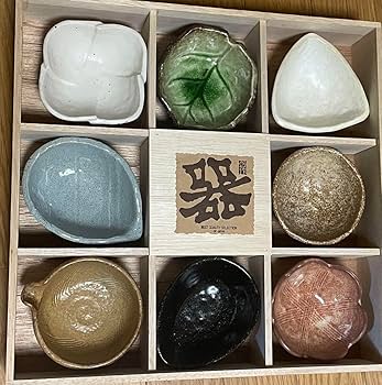 Amazon.co.jp: 美濃焼 前畑陶器 庫山窯 八種小鉢揃 彩り八様