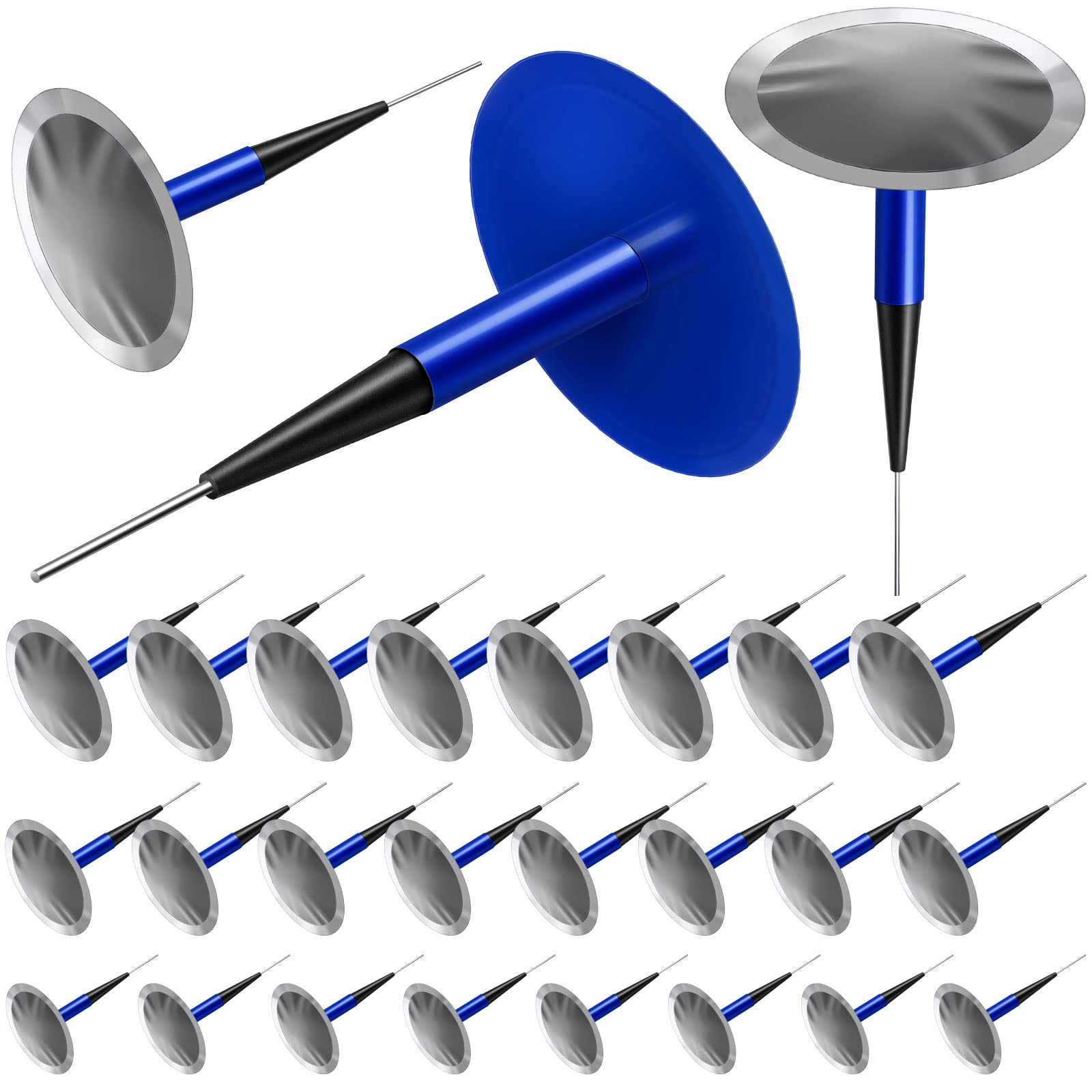 Frienda 24 Pcs Tire Patches Kit 1/6" x 1 3/8", 1/4" x 1 3/4" and 3/8" x 2 3/8" Rubber Tire Repair Patch Mushroom Plug Kit Rubber Puncture Repair Plug for Car Motorcycle Truck Bus