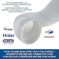 Vista 6 de Portable Air Conditioner Hose 5 Inch Diameter 59" Length, AC Exhaust Vent Hose Extension, Clockwise Thread Protable Air Conditioner Parts Compatible