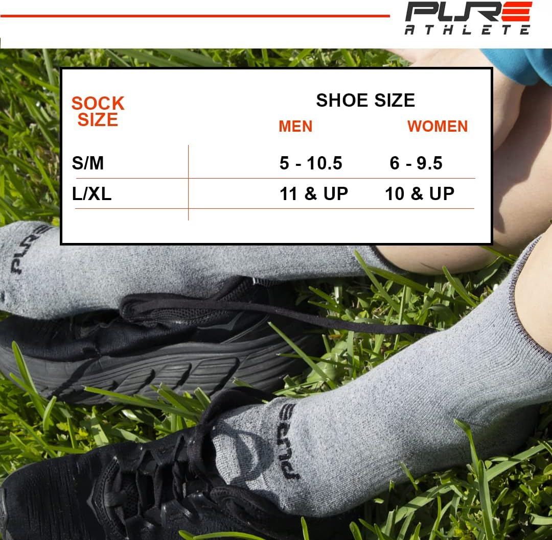 Pure Athlete Hiking Boot Socks - Warm Thermal Comfort Merino Wool Tactical Socks for Camping Hunting Cold Weather