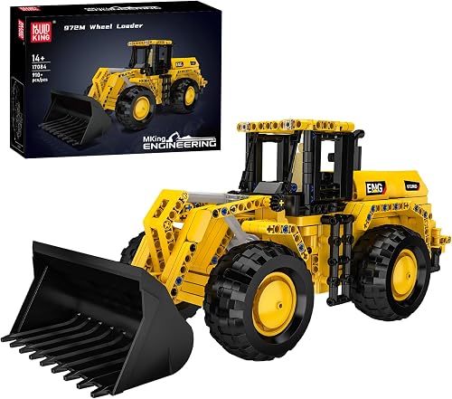 Mould King 17084 Wheel Loader Building Block Set, Engineering Vehicle Toy to Build, Bulldozer Model as, Collectible and Display (910 Pieces)