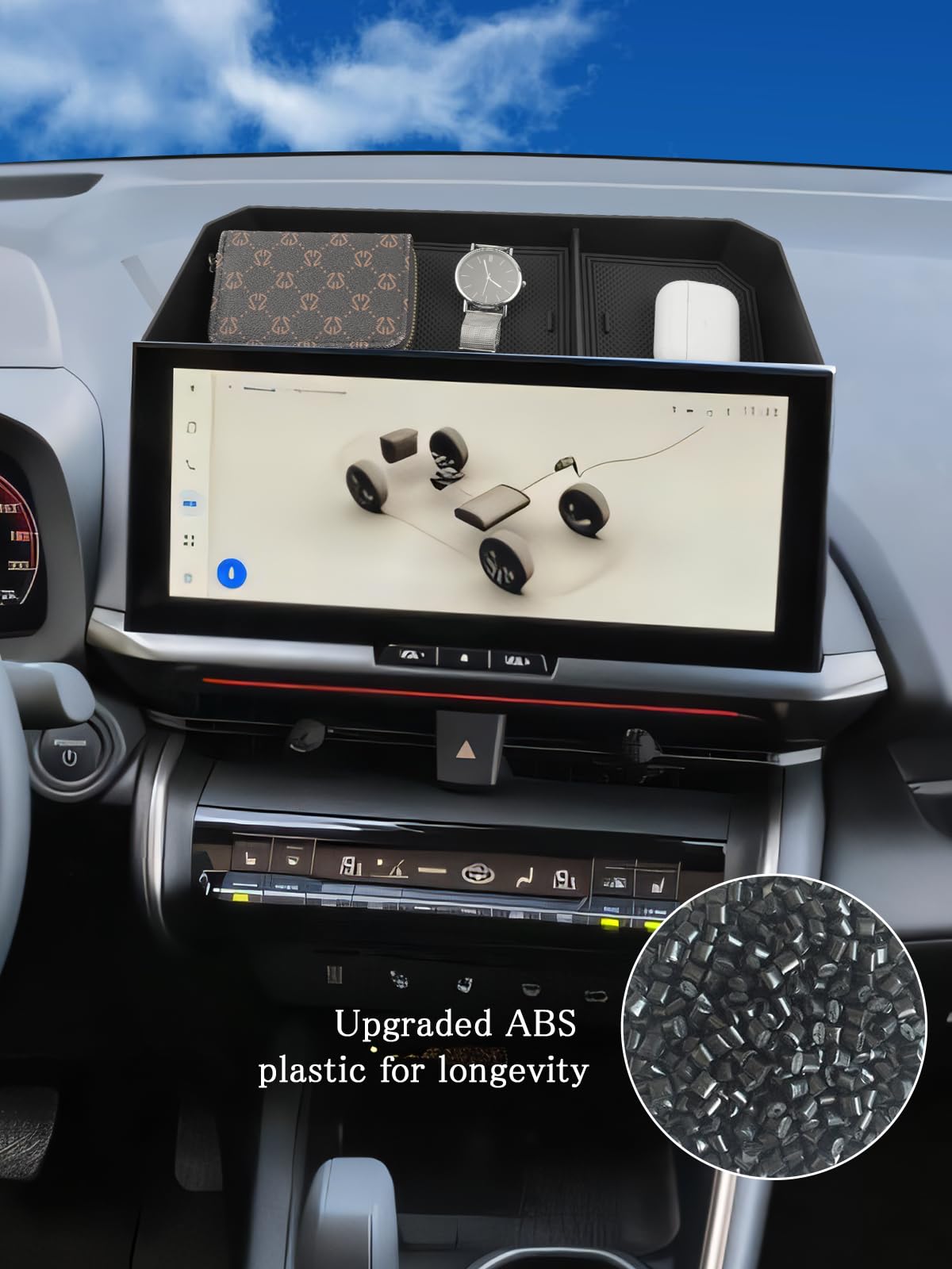 CDEFG Compatible avec Toyota C-HR CHR Hybrid 2024 2025 Facelift Console Centrale Organisateur Boîte de Rangement Compartiment à gants Rangement Console centrale de voiture Plateau Accessoires